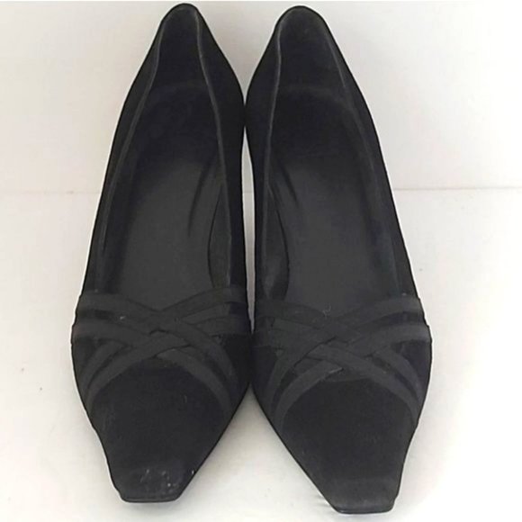 STUART WEITZMAN | Women's Suede Heels Black Size 7.5 - Picture 2 of 8